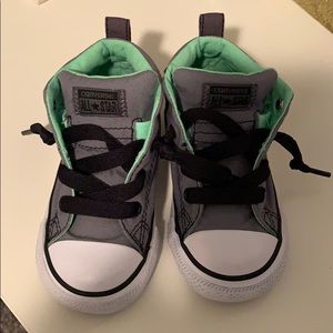 Grey and Green size 7 Converse High Top Chucks